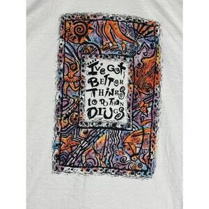Vintage Drug T-Shirt Men's XL Graphic Tee Single Stitch Double‎ Sided